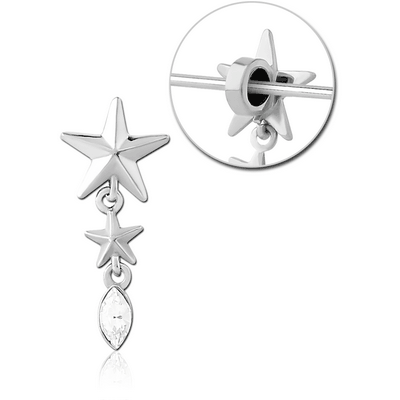 SURGICAL STEEL SLIDING JEWELLED CHARM FOR INDUSTRIAL BARBELL