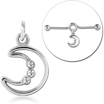 SURGICAL STEEL JEWELLED CHARM FOR INDUSTRIAL BARBELL