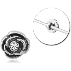 SURGICAL STEEL ADJUSTABLE SLIDING CHARM FOR INDUSTRIAL BARBELL - FLOWER