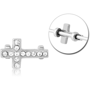 SURGICAL STEEL ADJUSTABLE SLIDING CHARM FOR INDUSTRIAL BARBELL - CROSS