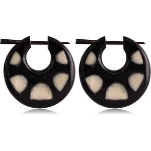 ORGANIC HORN PAINTED EARRINGS PAIR - HALF CIRCLES