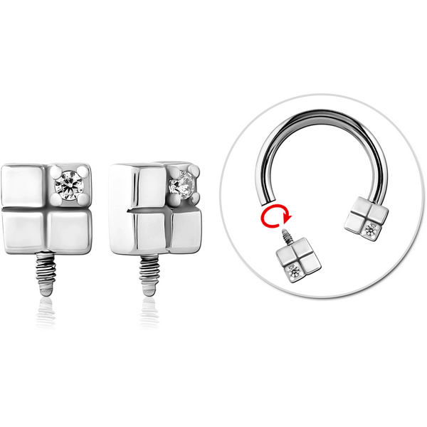 SURGICAL STEEL ATTACHMENT INTERNALLY THREADED FOR CIRCULAR BARBELL