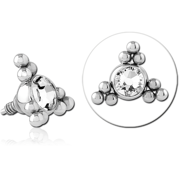SURGICAL STEEL JEWELLED MICRO ATTACHMENT INTERNALLY THREADED PINS
