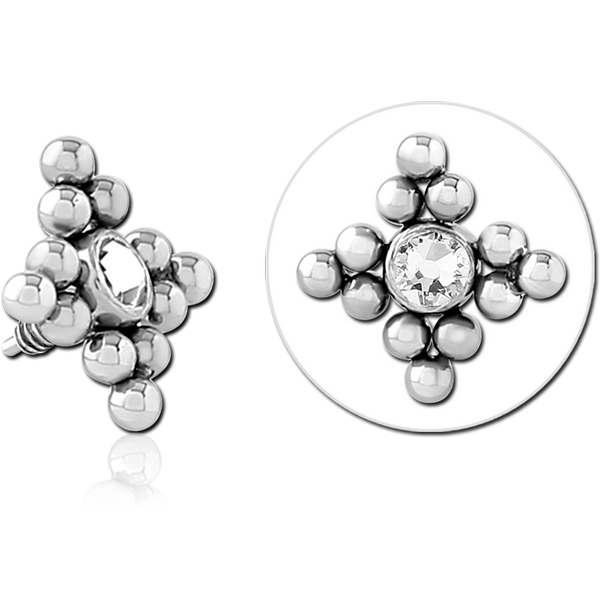 SURGICAL STEEL JEWELLED MICRO ATTACHMENT INTERNALLY THREADED PINS