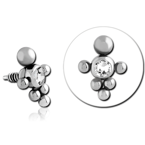 SURGICAL STEEL JEWELLED MICRO ATTACHMENT INTERNALLY THREADED PINS