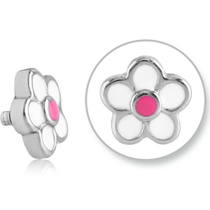 SURGICAL STEEL ATTACHMENT WITH ENAMEL FOR 1.6MM INTERNALLY THREADED PINS - FLOWER