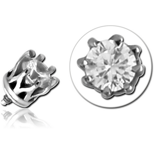 SURGICAL STEEL JEWELLED ATTACHMENT FOR 1.6MM INTERNALLY THREADED PINS