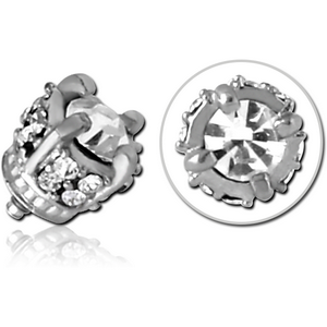 SURGICAL STEEL JEWELLED ATTACHMENT FOR 1.6MM INTERNALLY THREADED PINS