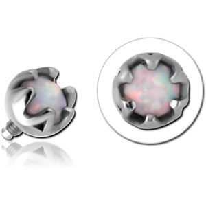 SURGICAL STEEL SYNTHETIC OPAL ATTACHMENT FOR 1.6MM INTERNALLY THREADED PINS