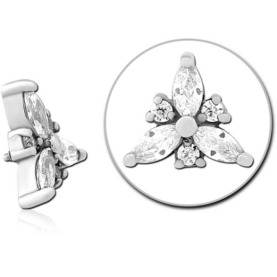 SURGICAL STEEL JEWELLED ATTACHMENT FOR 1.6MM INTERNALLY THREADED PINS