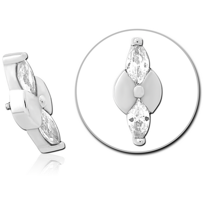 SURGICAL STEEL JEWELLED ATTACHMENT FOR 1.6MM INTERNALLY THREADED PINS