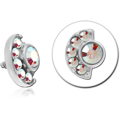 SURGICAL STEEL JEWELLED ATTACHMENT FOR 1.6MM INTERNALLY THREADED PINS