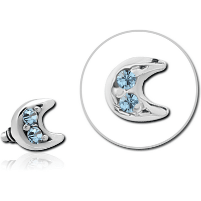 SURGICAL STEEL JEWELLED ATTACHMENT FOR 1.6MM INTERNALLY THREADED PINS - CRESCENT PRONGS