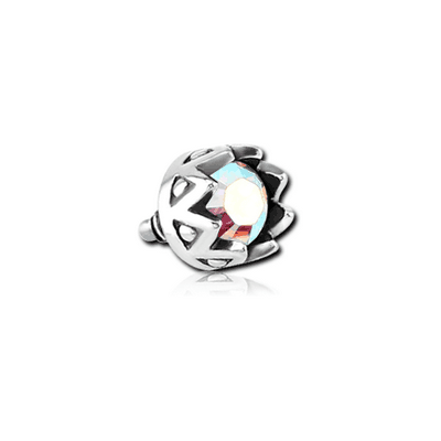 SURGICAL STEEL JEWELLED ATTACHMENT FOR 1.6MM INTERNALLY THREADED PINS