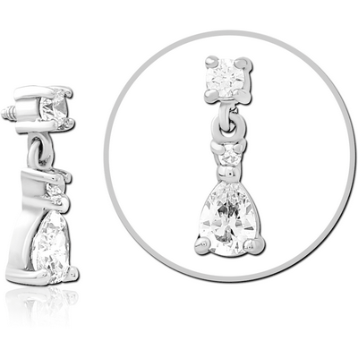 SURGICAL STEEL JEWELLED ATTACHMENT FOR 1.6MM INTERNALLY THREADED PINS