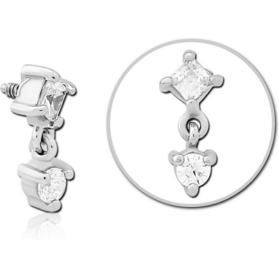 SURGICAL STEEL JEWELLED ATTACHMENT FOR 1.6MM INTERNALLY THREADED PINS