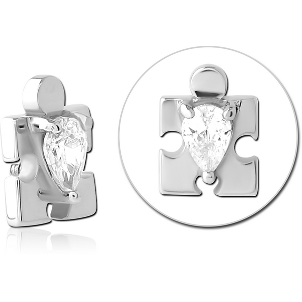 SURGICAL STEEL JEWELLED ATTACHMENT FOR 1.6MM INTERNALLY THREADED PINS
