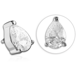 SURGICAL STEEL JEWELLED ATTACHMENT FOR 1.6MM INTERNALLY THREADED PINS - DROP