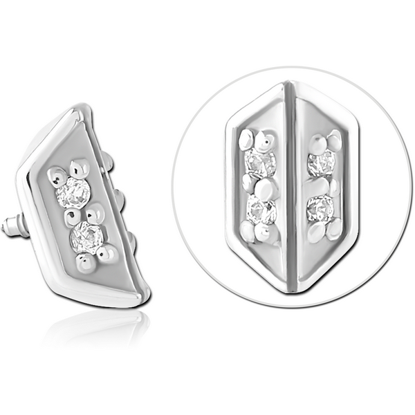 SURGICAL STEEL JEWELLED ATTACHMENT FOR 1.6MM INTERNALLY THREADED PINS