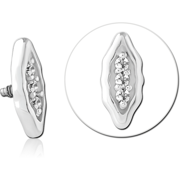 SURGICAL STEEL JEWELLED ATTACHMENT FOR 1.6MM INTERNALLY THREADED PINS