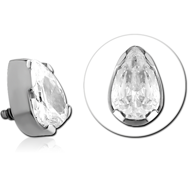 SURGICAL STEEL JEWELLED ATTACHMENT FOR 1.6MM INTERNALLY THREADED PINS