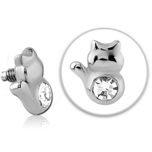 SURGICAL STEEL JEWELLED ATTACHMENT FOR 1.6MM INTERNALLY THREADED PINS - CAT