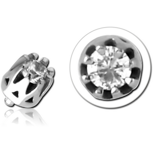 SURGICAL STEEL JEWELLED ATTACHMENT FOR 1.6MM INTERNALLY THREADED PINS