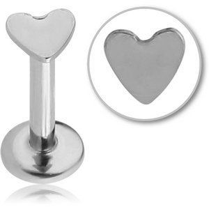 SURGICAL STEEL INTERNALLY THREADED MICRO LABRET WITH HEART
