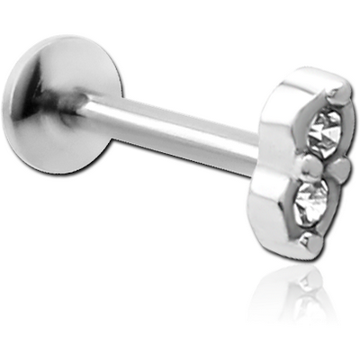 SURGICAL STEEL INTERNALLY THREADED JEWELLED MICRO LABRET