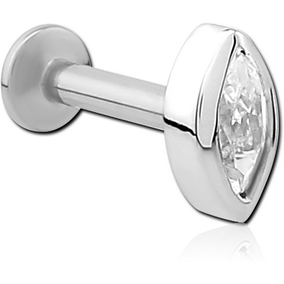 SURGICAL STEEL INTERNALLY THREADED JEWELLED MICRO LABRET