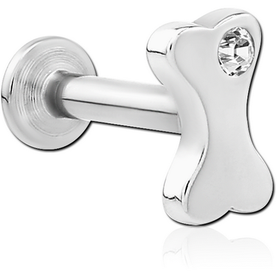 SURGICAL STEEL INTERNALLY THREADED JEWELLED MICRO LABRET