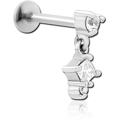 SURGICAL STEEL INTERNALLY THREADED JEWELLED MICRO LABRET