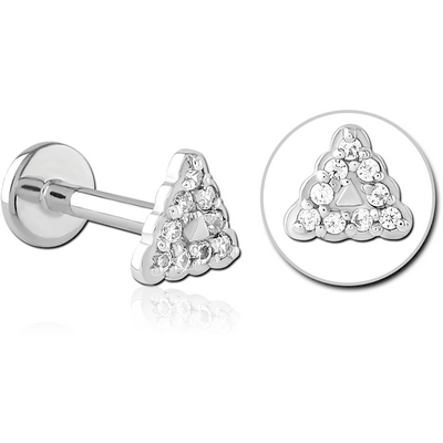 SURGICAL STEEL INTERNALLY THREADED JEWELLED MICRO LABRET