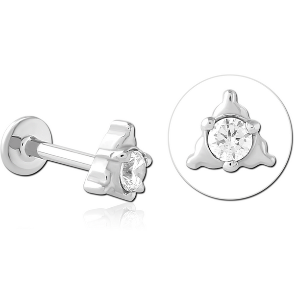 SURGICAL STEEL INTERNALLY THREADED JEWELLED MICRO LABRET