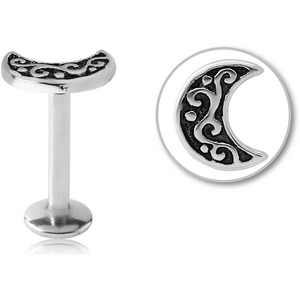 SURGICAL STEEL INTERNALLY THREADED MICRO LABRET - CRESCENT