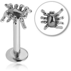 SURGICAL STEEL INTERNALLY THREADED MICRO LABRET WITH SPIDER