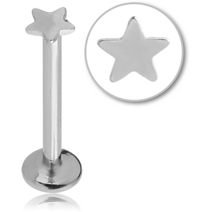 SURGICAL STEEL INTERNALLY THREADED MICRO LABRET WITH STAR