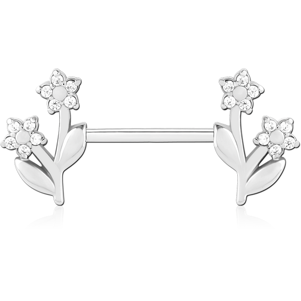 SURGICAL STEEL NIPPLE PIERCING INTERNAL THREADED BAR
