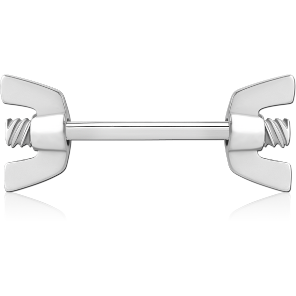 SURGICAL STEEL NIPPLE PIERCING INTERNAL THREADED BAR
