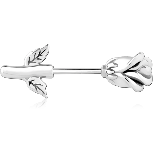 SURGICAL STEEL NIPPLE PIERCING INTERNAL THREADED BAR