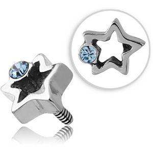 SURGICAL STEEL JEWELLED MICRO ATTACHMENT FOR 1.2MM INTERNALLY THREADED PINS - STAR