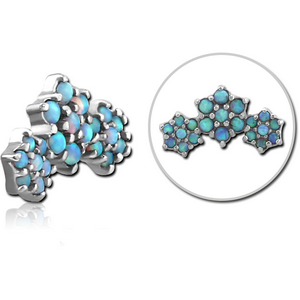 SURGICAL STEEL SYNTHETIC OPAL JEWELLED MICRO ATTACHMENT FOR 1.2MM INTERNALLY THREADED PINS - STARS