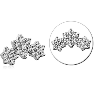 SURGICAL STEEL JEWELLED MICRO ATTACHMENT FOR 1.2MM INTERNALLY THREADED PINS - FLOWER