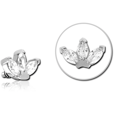 SURGICAL STEEL JEWELLED MICRO ATTACHMENT FOR 1.2MM INTERNALLY THREADED PINS