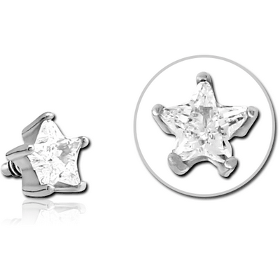 SURGICAL STEEL JEWELLED MICRO ATTACHMENT FOR 1.2MM INTERNALLY THREADED PINS - STAR