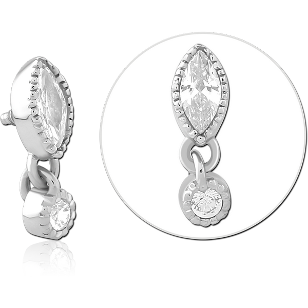 SURGICAL STEEL JEWELLED MICRO ATTACHMENT FOR 1.2MM INTERNALLY THREADED PINS