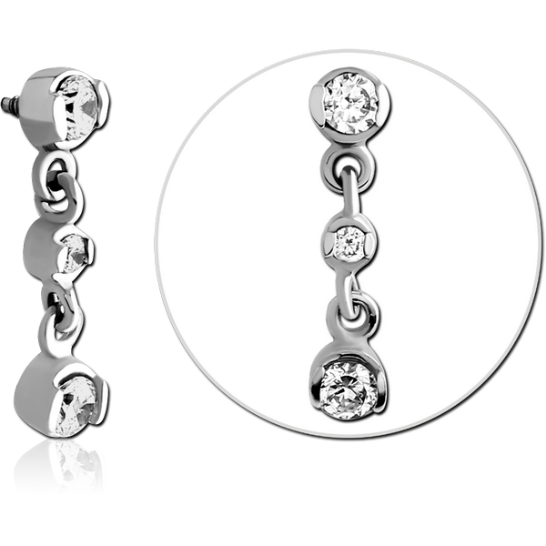 SURGICAL STEEL JEWELLED MICRO ATTACHMENT FOR 1.2MM INTERNALLY THREADED PINS