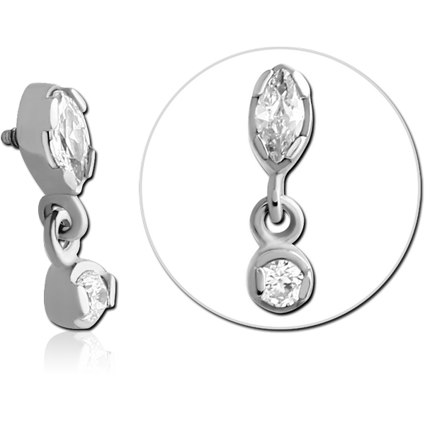 SURGICAL STEEL JEWELLED MICRO ATTACHMENT FOR 1.2MM INTERNALLY THREADED PINS