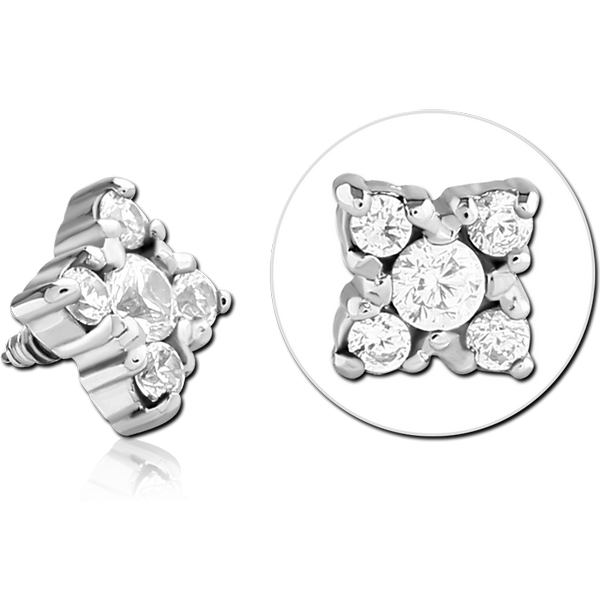SURGICAL STEEL JEWELLED MICRO ATTACHMENT FOR 1.2MM INTERNALLY THREADED PINS