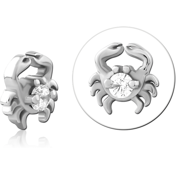 SURGICAL STEEL JEWELLED MICRO ATTACHMENT FOR 1.2MM INTERNALLY THREADED PINS